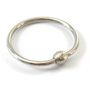 Vintage Retired BRIGHTON BRACELET Silver Tone Thick Bangle Screw Bead Heart